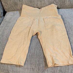 Womens Cream Ribbed Bottoms
